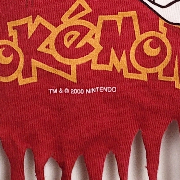 Vintage Pokémon Nintendo 2000 destroyed fringe T- shirt - Picture 5 of 7
